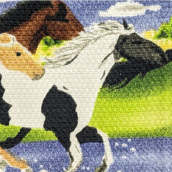Lot 4 Cotton Kitchen Dish Tea Towels ROAMING WILD HORSES Mustang Pinto Palomino - Picture 1 of 9
